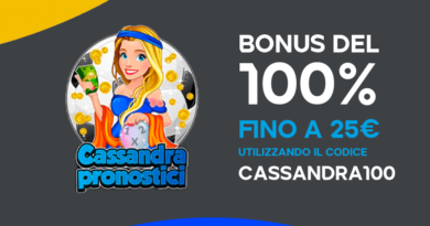 Bonus Benvenuto Sport CASSANDRA100