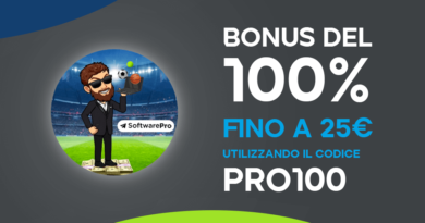 bonus benvenuto scommesse PRO100