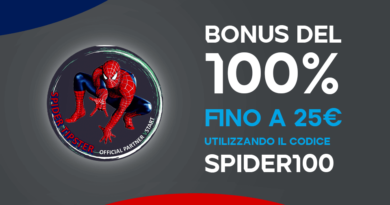 Bonus benvenuto spider100